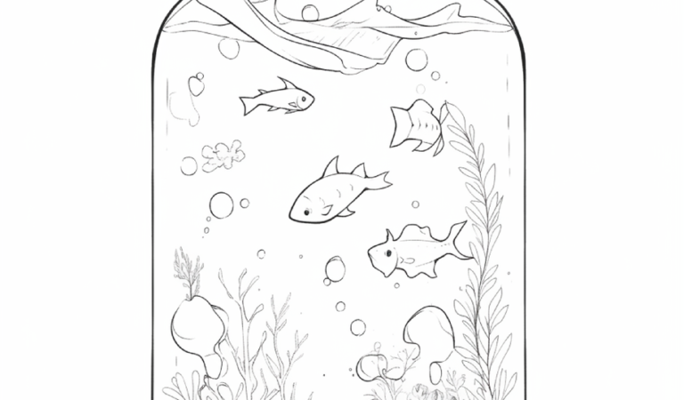 Bottle Underwater Coloring Pages