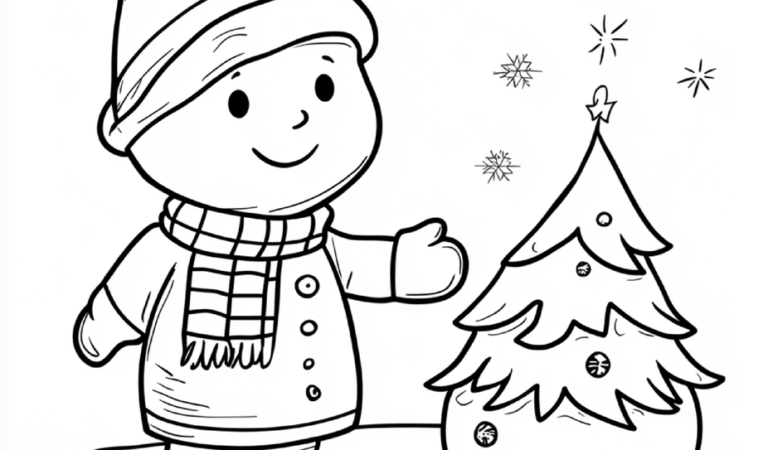 Free Happy christmas coloring pages for kids