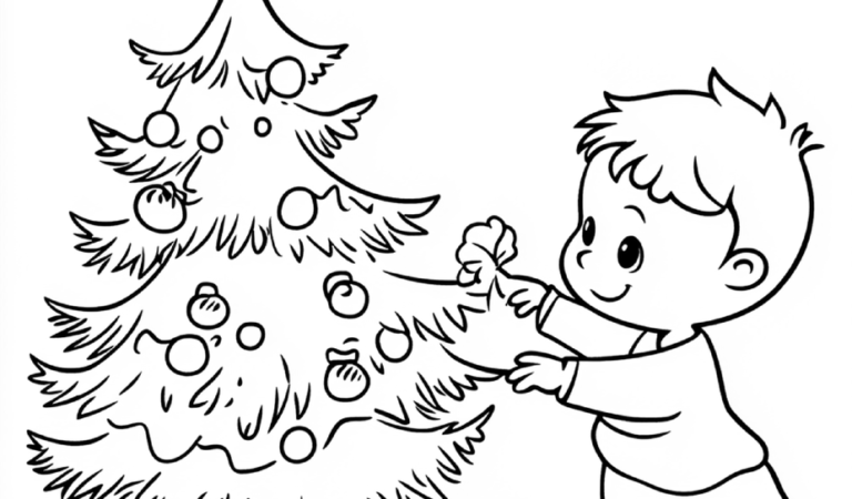 Printable Happy christmas coloring pages for kids